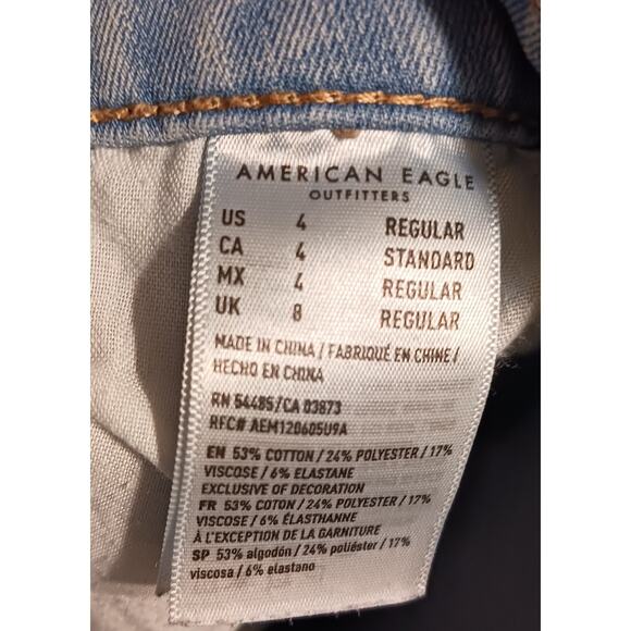 American Eagle Highest Rise Jeggings Distressed Ripped Womens Size 4 25Wx26L - Picture 6 of 10